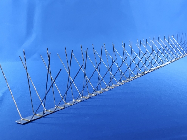 Pique pigeon PX 04-80, 4 rangées, 100 cm de long, en acier inoxydable
